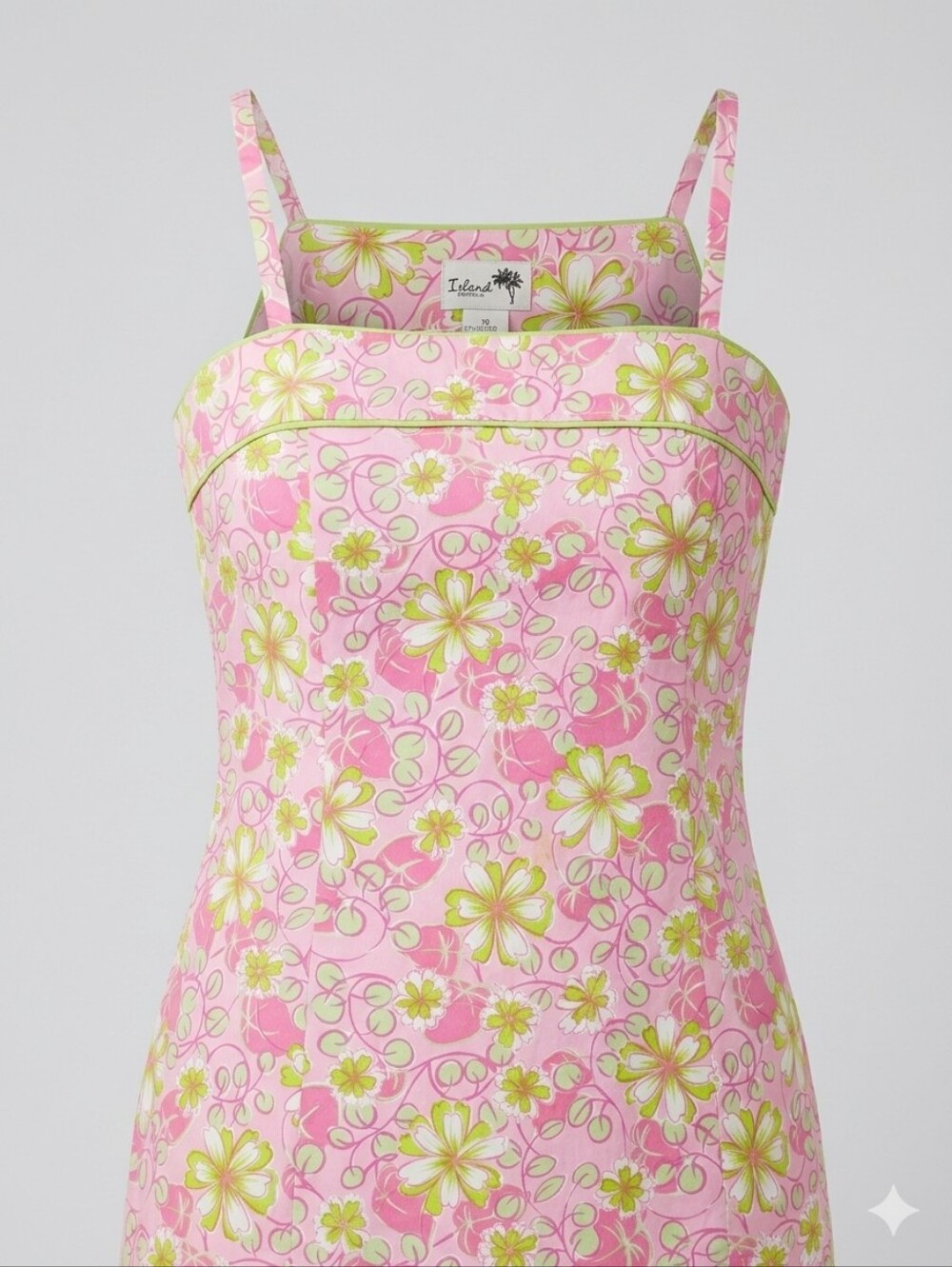 MSRP$88 Island Republic Y2K Floral Camisole Sundress Pink Green Cottagecore Sz10